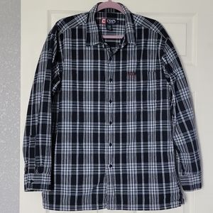 Chaps Large Plaid Button Down Shirt